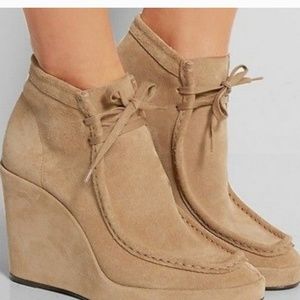 BALENCIAGA SUEDE WEDGE ANKLE BOOTS